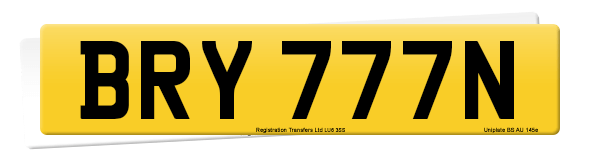 Registration number BRY 777N